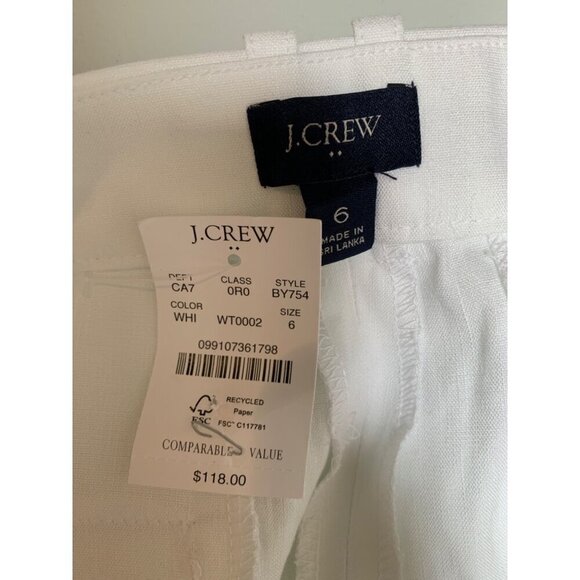J.Crew Womens White Linen Blend Wide-Leg Trousers Size 6 New With Tags - Picture 4 of 5